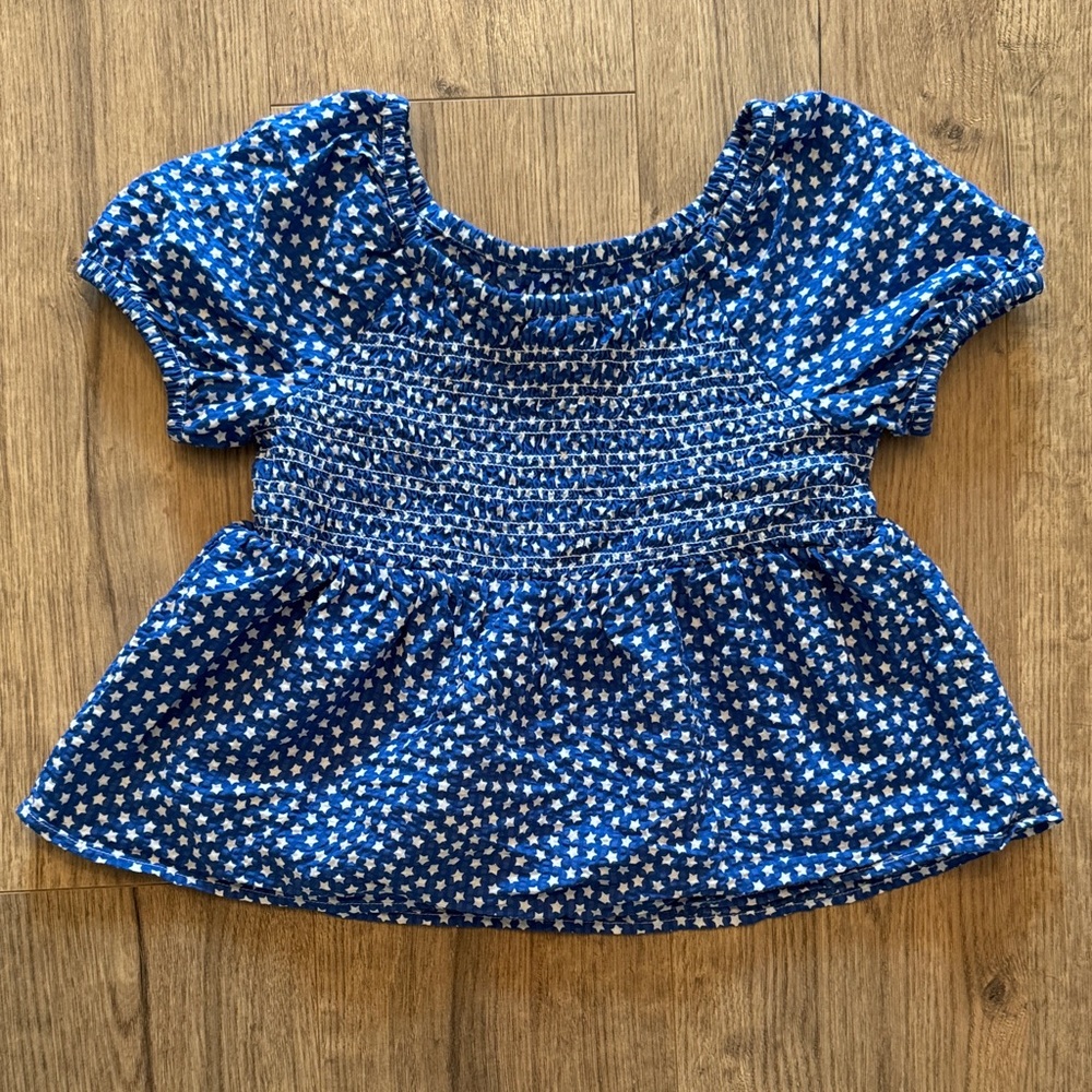 Cat & Jack Blue Star Print Kids Blouse